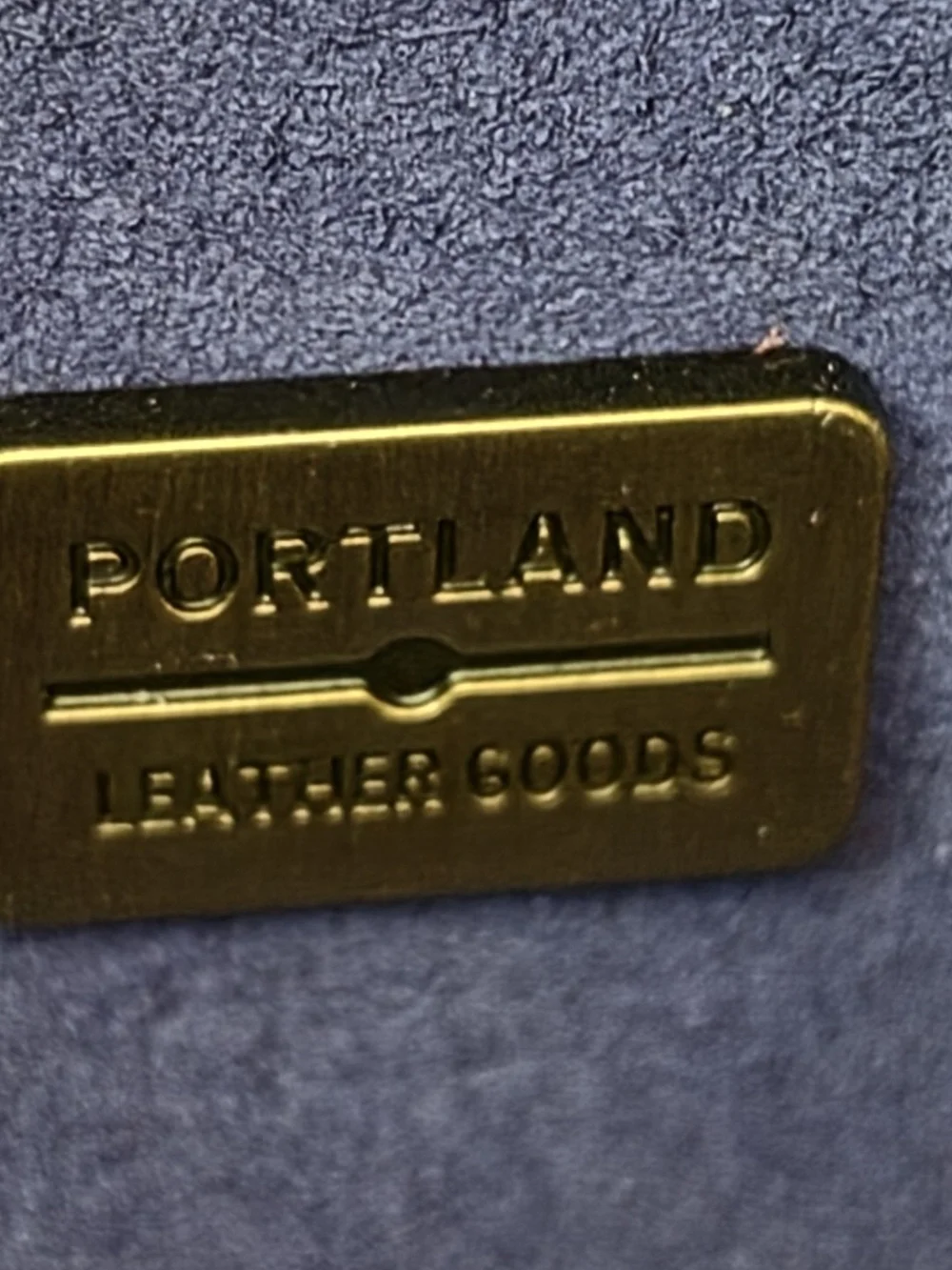 Portland Leather Goods Navy Cosmetic Case with Gold Tree Accent